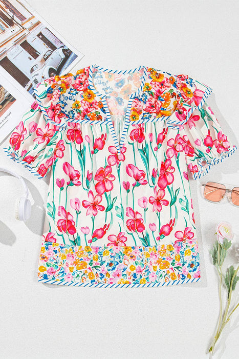 Pink Floral Blouse | S-XL