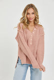 Mauve Oversized Waffle Sweater