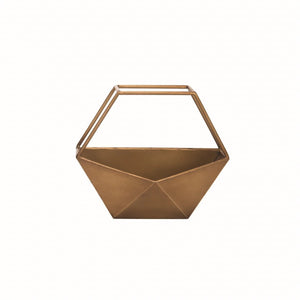 Brass Geometric Metal Wall Planter