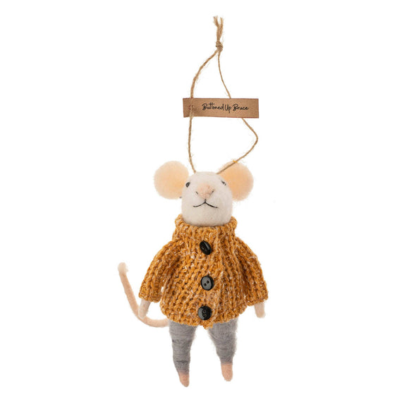 Buttoned Up Bruce Mice Ornament