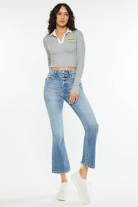 High Rise Cropped Bootcut Jeans Kan Can