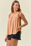 Cantelope Soft Rib Flowy Top
