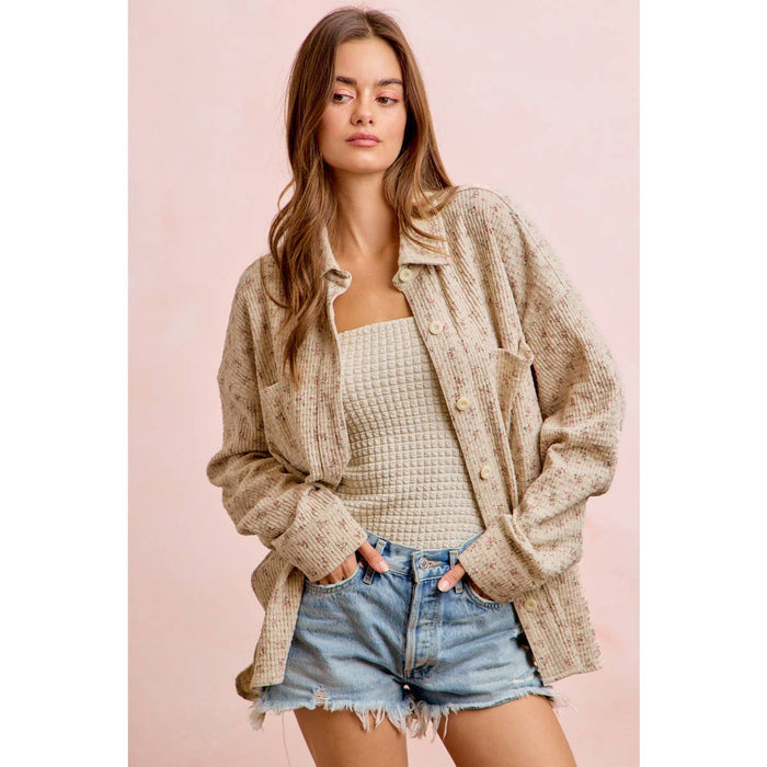 Floral Thermal Button Up Top