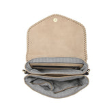 Flapover Crossbody w/ Whipstitch & Double Tassel
