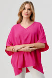 Hot Pink Oversized Tunic Top