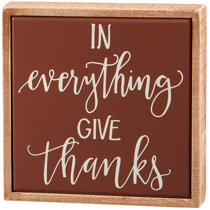 Give Thanks Box Sign Mini