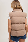 Mushroom Corduroy Puffer Vest