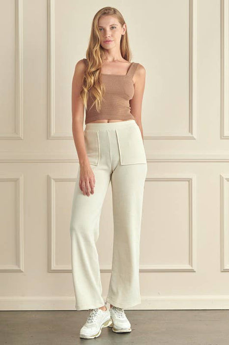 Mocha Seamless Textured Crop Tank