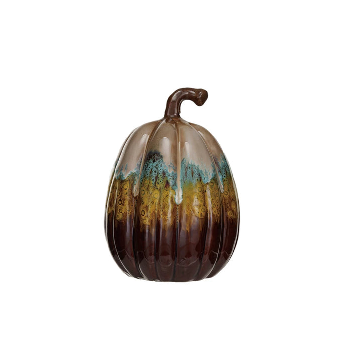 Tall Reactive Glaze Pumpkin