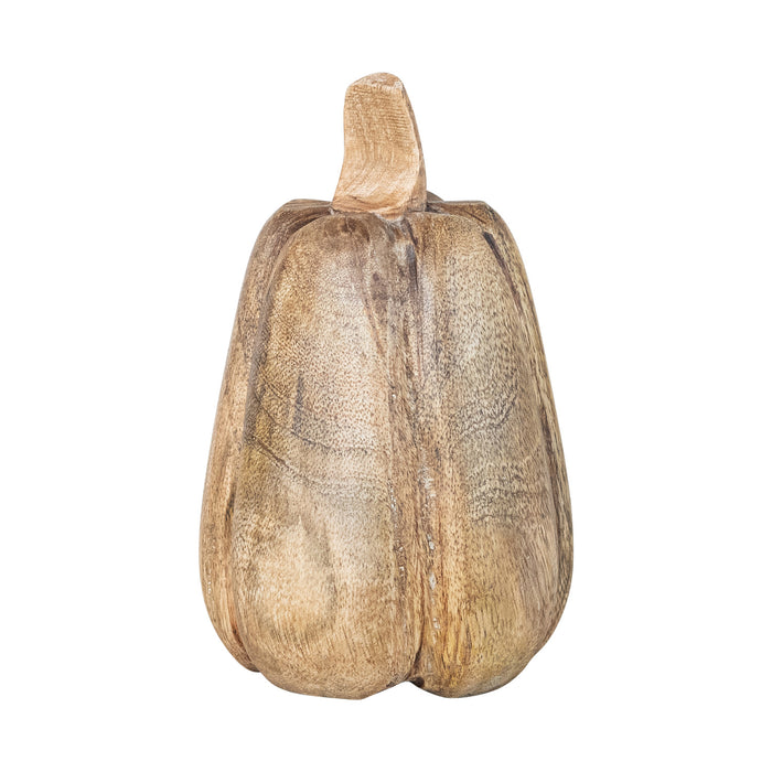 Carved Mango Wood Pumpkin 5-3/4"h