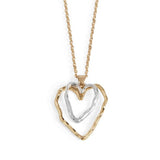 Mixed Metal Double Heart Necklace