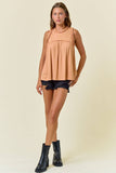 Cantelope Soft Rib Flowy Top