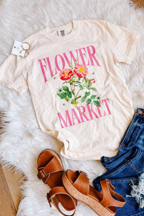 Spring Flower Market Graphic Tee - Ivory