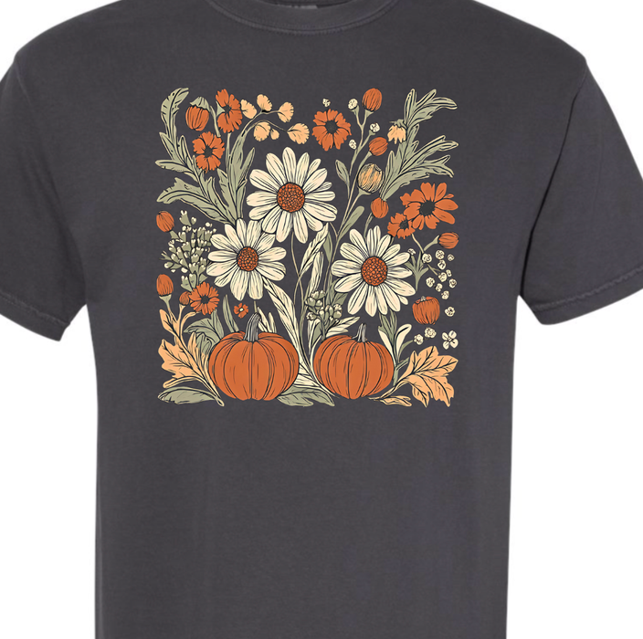 Boho Fall Floral Comfort Color Graphic Tee