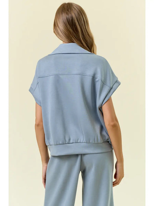 Buttery Soft Brushed Modal Flap Pocket Sslv Jacket