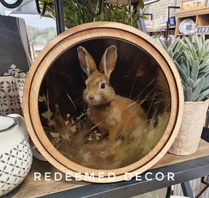 Bunny Art 8" Round Wall Art