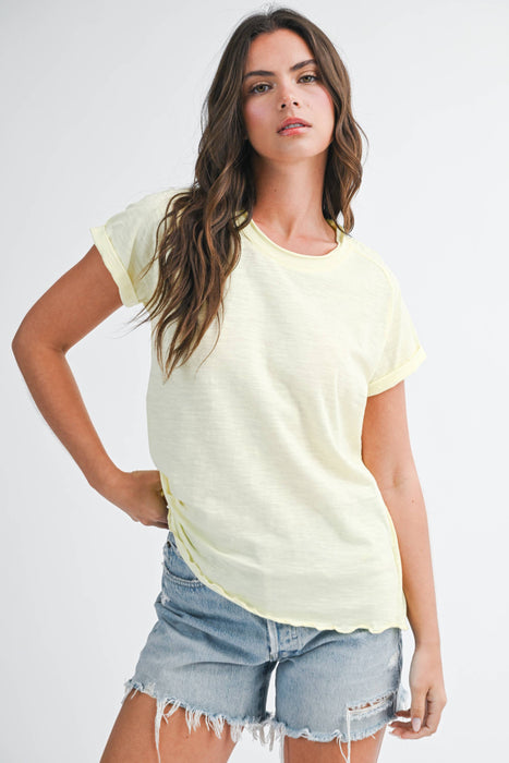 Lemon Gwen Crew Neck Cotton Tee