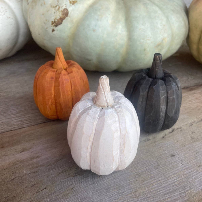 Sm. White 3D Carved Pumpkin