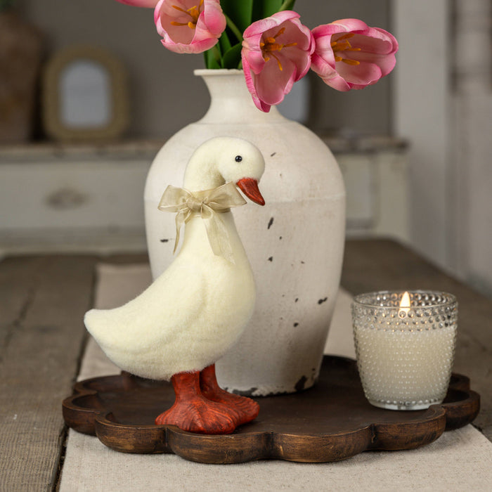 9.25" Fuzzy Cream Duck