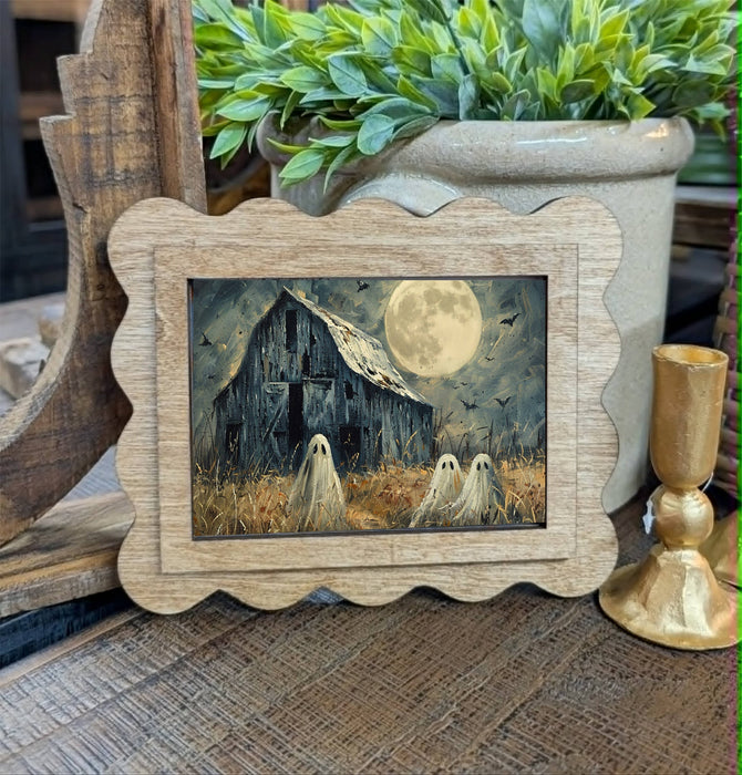 Barn Ghost Scallop Framed Art