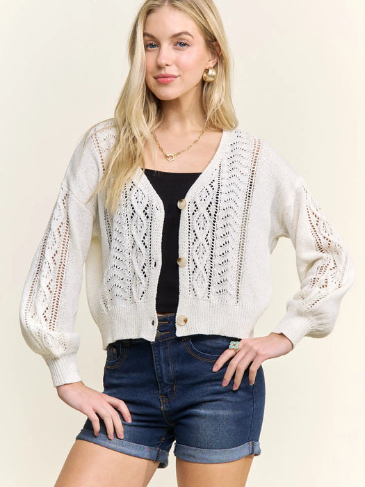 White Open Front Cardigan