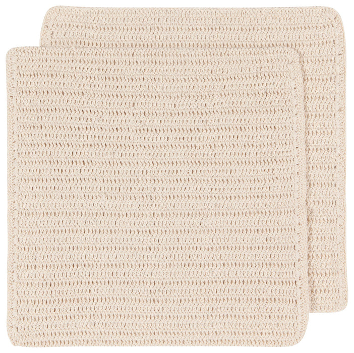 Homespun Natural Crocheted Dishcloths Set of 2