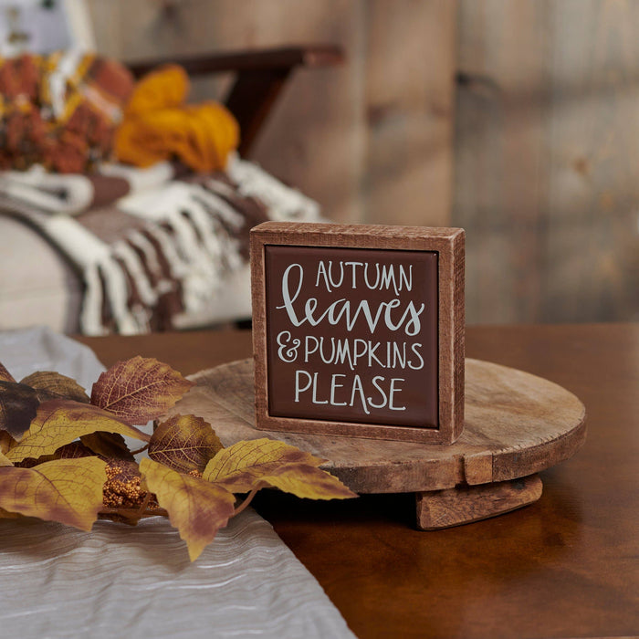 Autumn Leaves Box Sign Mini