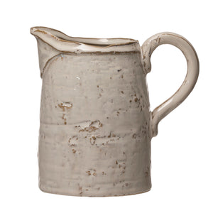 Stoneware Pitcher with Glaze