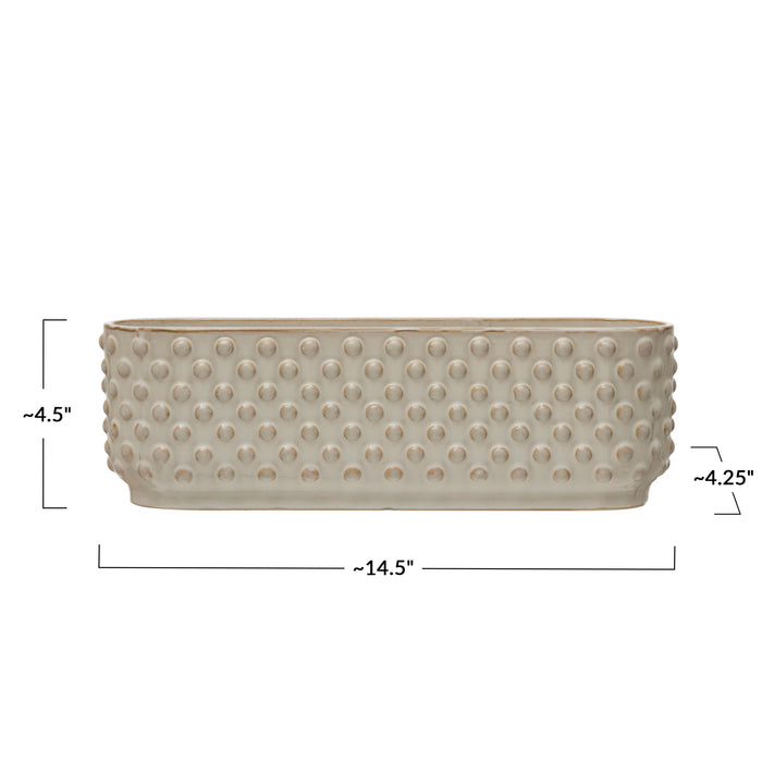 Hobnail Window Planter with 3 Sections