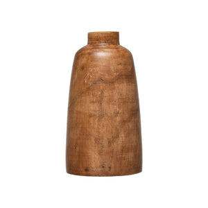 Paulownia Wood Vase, Walnut Stained Finish