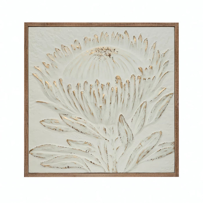 Embossed Protea Framed Wall Decor IN STORE ONLY