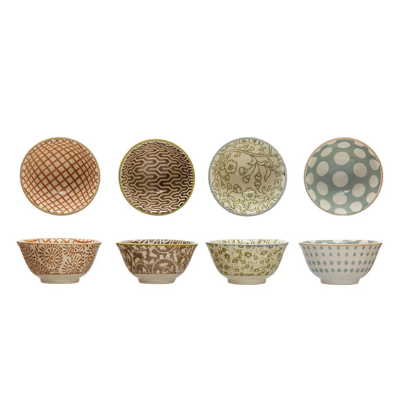 Patterned Stoneware Pinch Pots