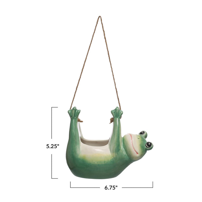 Frog Hanging Ceramic Planter