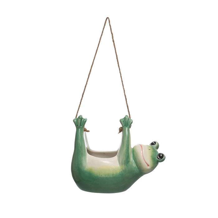 Frog Hanging Ceramic Planter
