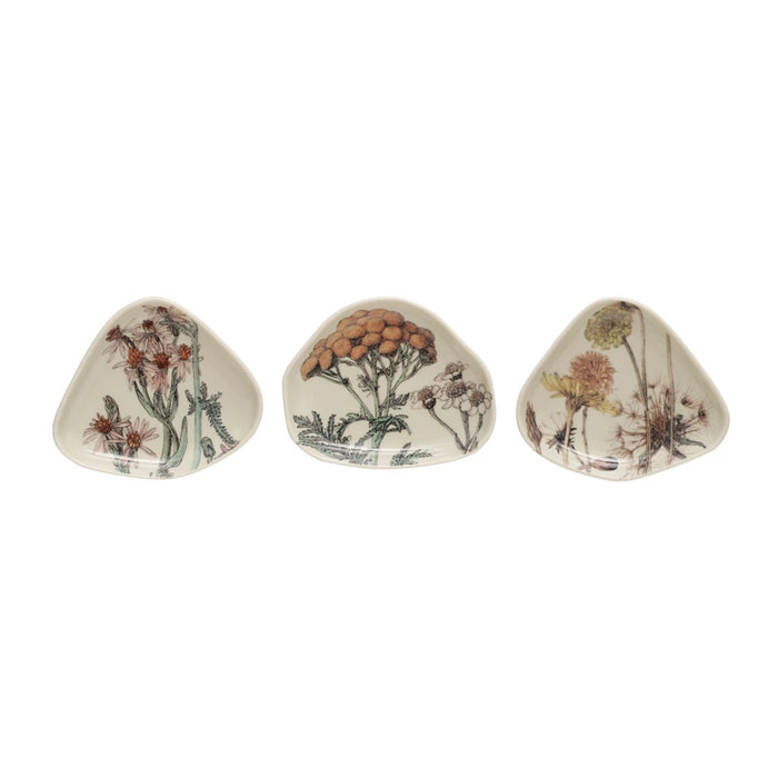Stoneware Floral Dishes