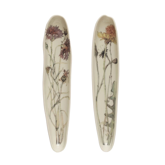 Stoneware Floral Platters