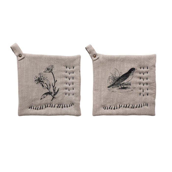 Slub Printed Pot Holder