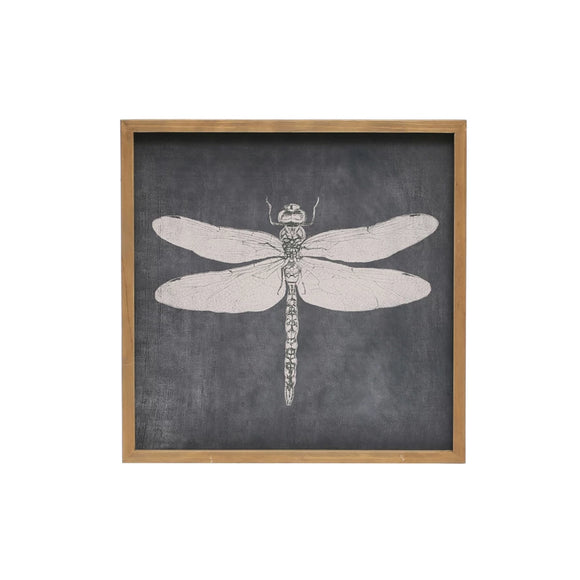 Dragonfly Wood Framed Wall Decor