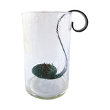 Bubble Glass Hurricane w/ Metal Votive Holder - 2 Sizes