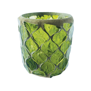 Green Recycled Glass Mosaic Votive Holder