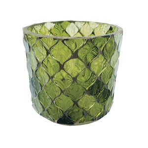 Green Recycled Glass Mosaic Votive Holder