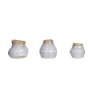 White Round Terracotta Vases