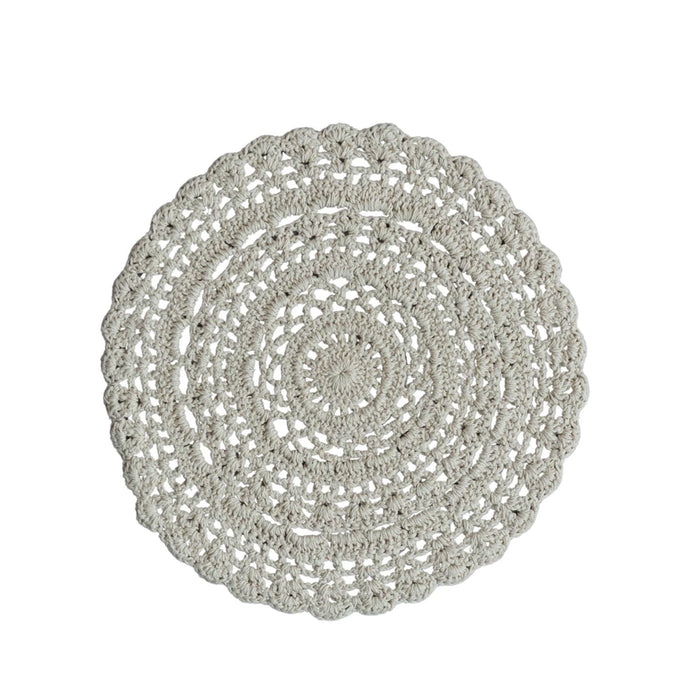 Natural Crocheted Round Placemat