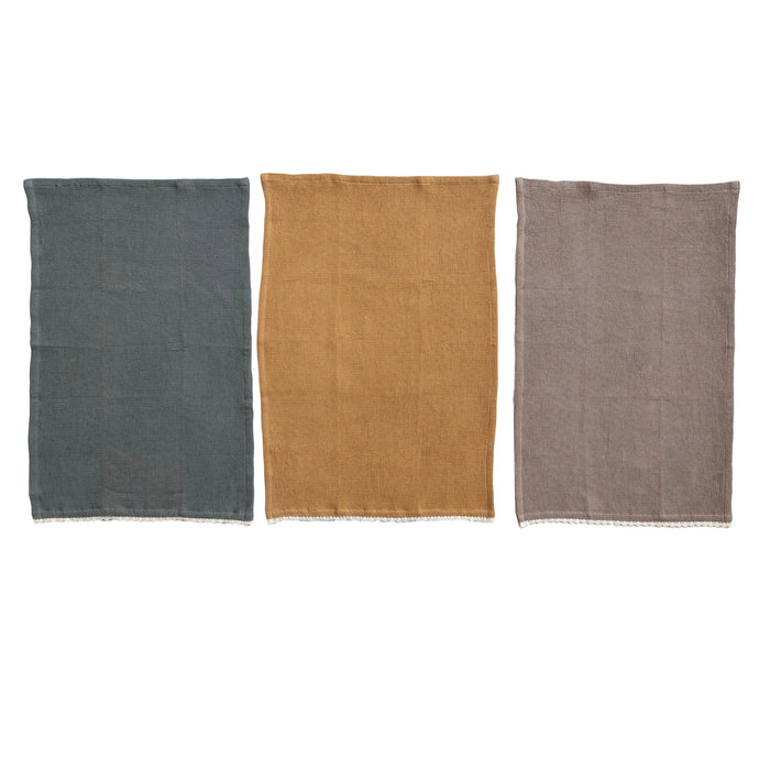 Cotton Waffle Weave Tea Towels w/ Cheese/Cutting Board