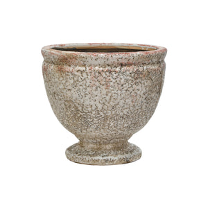 Terra-cotta Footed Planter, Distressed Finish (Holds 5" Pot)