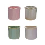 12 oz. Stoneware Handle-less Mug, 4 Colors (Each One Will Vary)