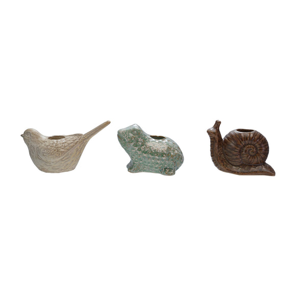Bird/Snail/Frog Shaped Taper Holder, 3 Styles (Each Will Vary)