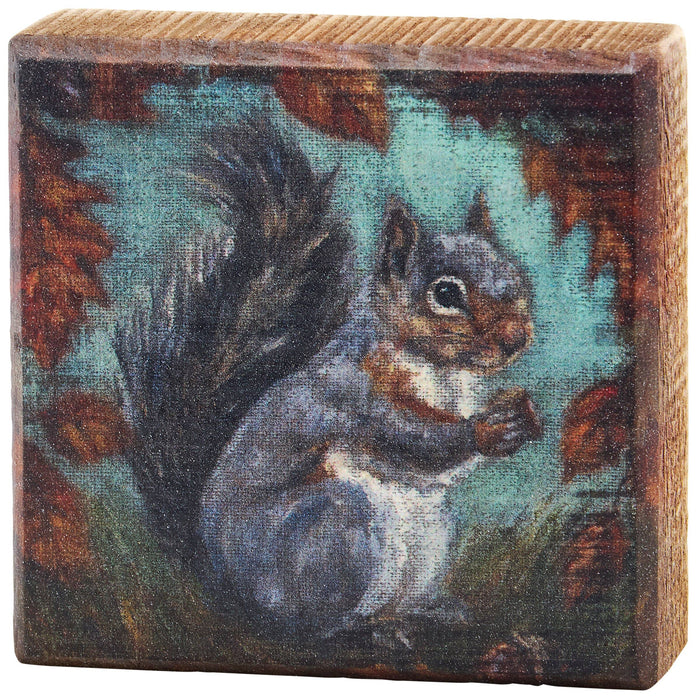Curious Squirrel Block Sign