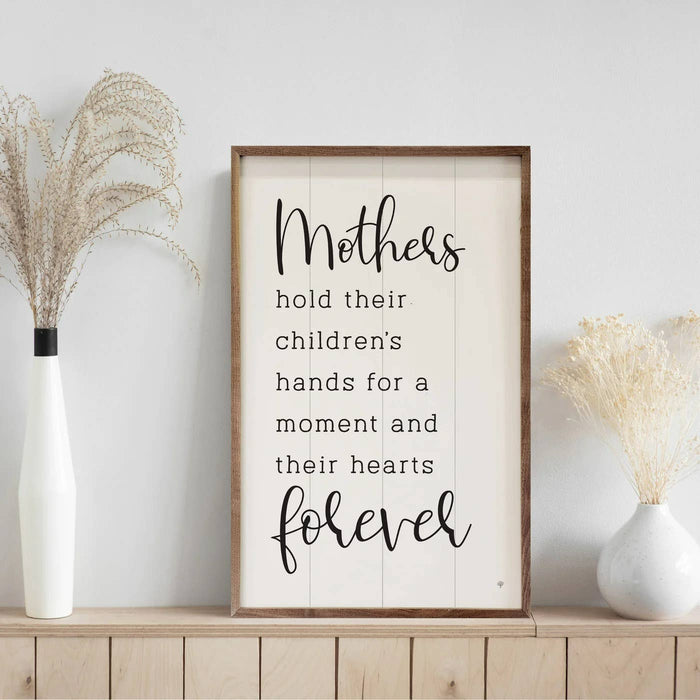 Mothers Hold Their Children's Hands Framed Wall Sign