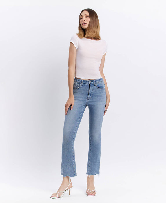 Lovervet High Rise Raw Hem Kick Flare Jeans LV1709